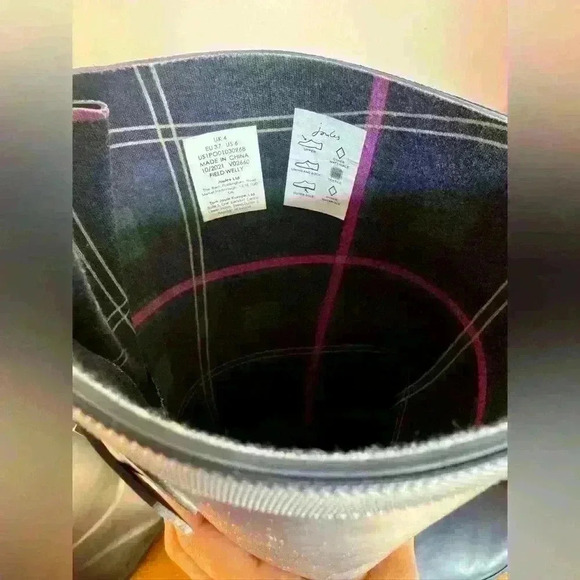 Joules welly women’s tall rain boots NWT dark purple US size 6 - Picture 8 of 12